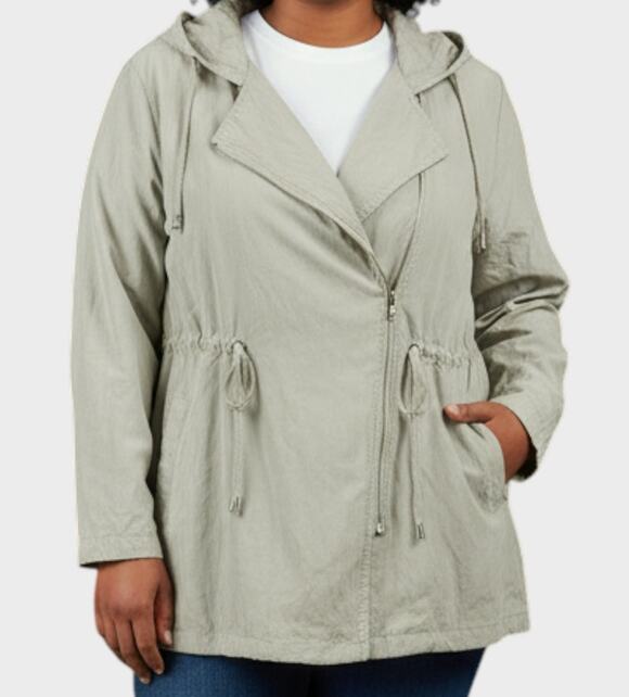 Simply Emma Jackets & Blazers - Simply Emma Womens Plus Size 1X Hooded Drawstring Waist Barn Jacket Full Zip
